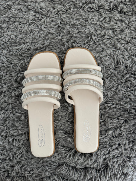 Multi diamanté slider sandals