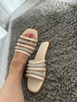 Multi diamanté slider sandals