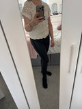 Floral crochet button up cardigan