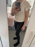 Floral crochet button up cardigan