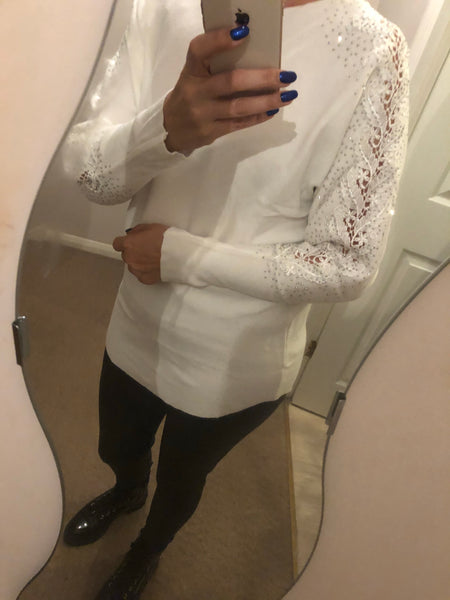 diamante batwing jumper