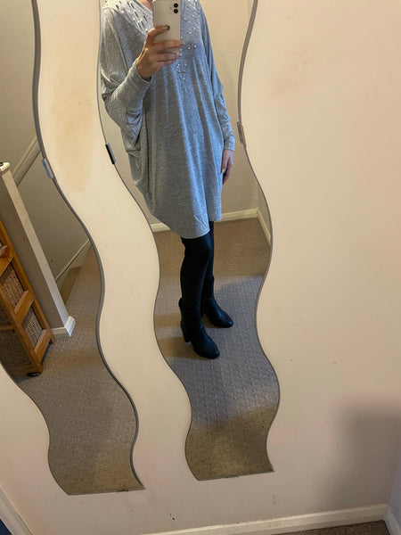 Embellished batwing top