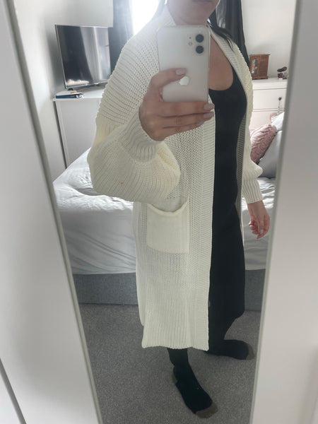 Long knitted cardigan