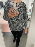 Mini floral print batwing top