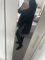 Abstract spot insert tunic top