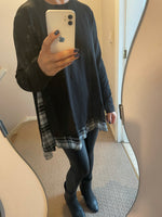 Check chiffon insert tunic top