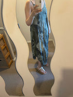 Abstract print asymmetric hem dress