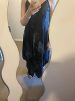 Abstract print asymmetric hem dress