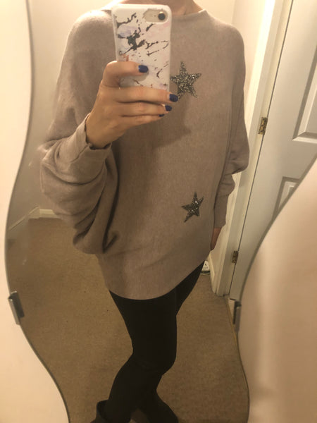 Sparkle star batwing jumper