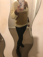 V neck colour block jumper  in sale was £24.99