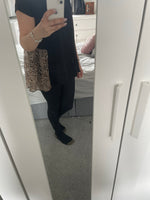 Black leopard chiffon hem top