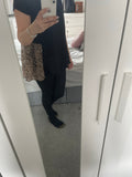 Black leopard chiffon hem top