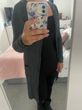 Ribbed mid length pocket cardigan