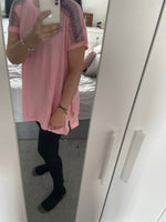 Diamanté shoulder stripe t shirt