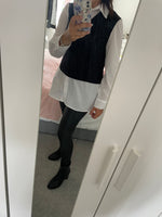 V neck vest with undershirt