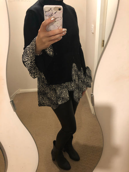 Micro leopard print 2 in 1 jumper