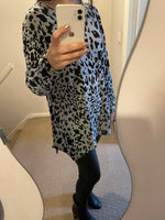 Animal print long sleeve smock top