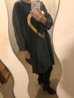 Gold heart asymmetrical long sleeve sweatshirt