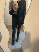 Volume sleeve half houndstooth jumper