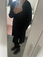 Ribbed long cardigan with pockets