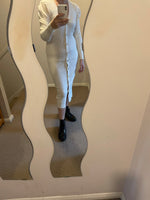 Ribbed gold button jumper dress