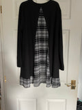 Check chiffon insert tunic top