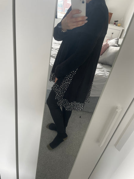 Abstract spot insert tunic top